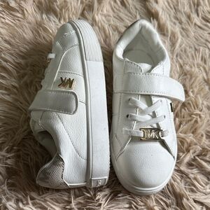Michael Kors Kids White Sneakers with Gold Details